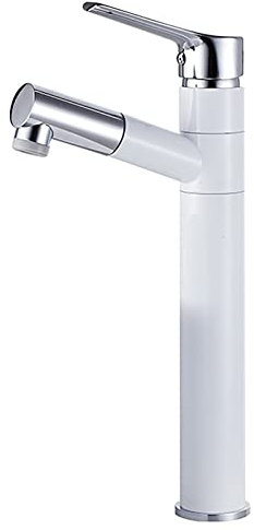 rubinetto miscelatore acqua calda, rubinetto bagno con doccetta estraibile, miscelatore lavabo bagno, rubinetti rubinetto bagno lavabo alto, estraibile, rubinetto bagno lavabo, bianco+argento