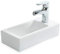 STILFORM Gäste WC Waschbecken aus feinster Keramik in Brillant Weiß für Wandmontage oder als Aufsatzwaschbecken mit Hahnloch 370 x 185 x 90 mm (Hahnloch Rechts)| Waschbecken mit Lotus-Effekt