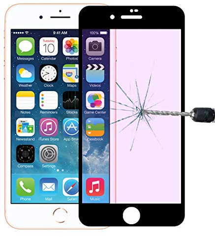 Tempered Glass, Mobile phone tempered film Anti-scratch 9H 10D Full Screen Purple-ray Tempered Glass Film for iPhone 8 Plus & 7 Plus(Black) Anti Blue Light Screen Protector Film (Color : Black)