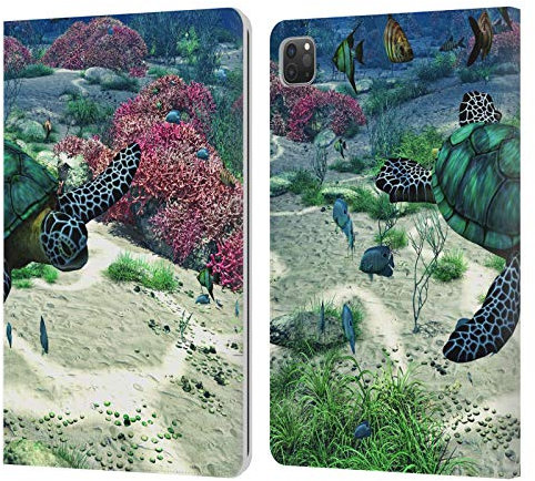 Head Case Designs Licenciado Oficialmente Simone Gatterwe Ballenas asesinas La Vida en el mar Carcasa de Cuero Tipo Libro Compatible con Apple iPad Pro 11 2020/2021 / 2022