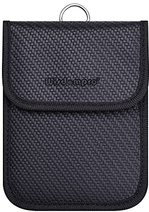 Wisdompro Keyless Go Schutz Autoschlüssel Schutz Keyless, Faraday Bag 10 x 13.5 cm, Autoschlüssel Hülle für RFID-Signale im Bereich von 10 MHz – 3 GHz zu Blockieren (PU Leder, Schwarz)