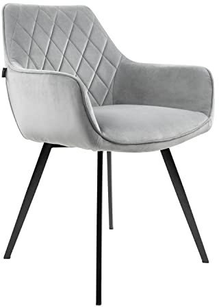 Kick Collection Esszimmerstühl Karl Velvet - Samt - Grau - Modern und Hochwertig - Samtstoff und Metall - Erhältlich in vielen Farben