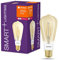 LEDVANCE Smarte LED-Lampe mit ZigBee, Sockel E27, Dimmbar, Warmweiß (2400K), Goldene Edisonform, Klares Filament, Ersatz für 55W-Glühbirnen, steuerbar mit Systemen wie Alexa, Google oder Hue, 4er-Pack