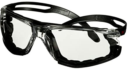 3M SecureFit 500 Gafas de seguridad, montura negra, espuma, recubrimiento antiempañante/antirrayaduras Scotchgard (K y N), lente incolora, SF501SGAF-BLK-FM-EU