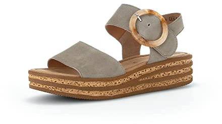 Gabor Damen Riemchensandalen, Frauen Sandaletten,Best Fitting,Sommerschuhe,Freizeitschuhe,offene Schuhe,Strandschuhe,bequem,Schilf,41 EU / 7.5 UK