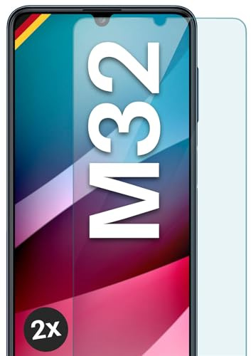 moex Schutzfolie für Samsung Galaxy M32 Glas 9H Härte, gehärtetes Schutzglas, Panzer Schutz Glas Displayschutz Folie, kompatibel mit jeder Handy Hülle, ShockProtect 2 Stück