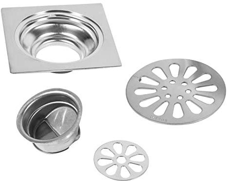 Anti Geruch Badezimmer Bodenablauf, Geruchshemmender Quadratischer Bodenablauf Edelstahl Duschablauf Abdeckung, Abflusstor, Duschabtropffläche für Küche, Garage, Keller(#3)