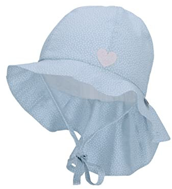 Sterntaler Baby Mädchen Hut Baby Sonnenhut Tupfen - Baby Hut, Kopfbedeckung Baby Sommer, Sommerhut Baby - aus Baumwolle - himmelblau, 47