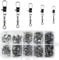 Realure 125 Pcs Fishing Swivels, with Safety Snaps Swivels Fishing Tackle, Sea Fishing Swivels Rolling Swivel for Quick Change Swivels Fishing, for Fishing Hook to Line Connectors (7# 8# 10# 12# 14#)