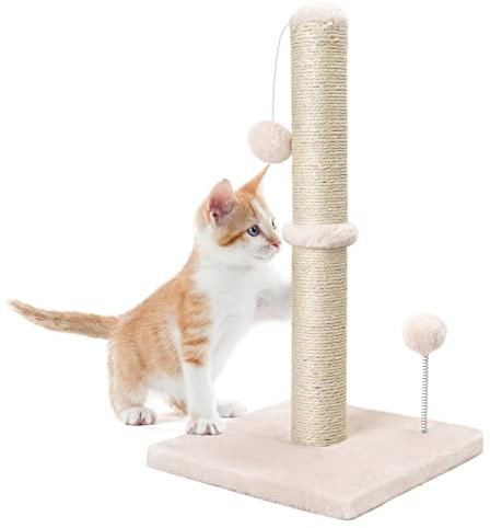 Dohump Kratzstamm, 54cm Kratzsäule für Katzen mit Ultimate Natürlichem Sisalseil, Kratzbaum für Kätzchen, Beige