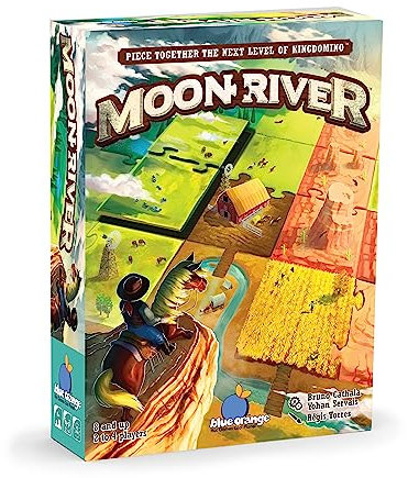 Blue Orange Games Strategie-Brettspiel, Kingdomino-Mechaniker mit Drehung, Tischspiel für Kinder, Teenager, Erwachsene und Familienspielabende, ab 8 Jahren, 2–4 Spieler, Mondfluss
