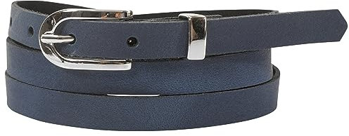 fashionchimp Basic Damengürtel aus 100% echtem Leder, schmaler Gürtel, Breite ca. 1,5cm, Made In Germany (Cobalt-Althea, 100/BW85)
