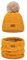 Alur Mütze Kinder Unisex Beanie mit Loop Schal Set Wintermütze Strickmütze mit Bommel - Warme Elastisch Elegant Winter Mütze Schal Eko Bommelmütze - Weiches Garn Stilvoll Warm (Honig)