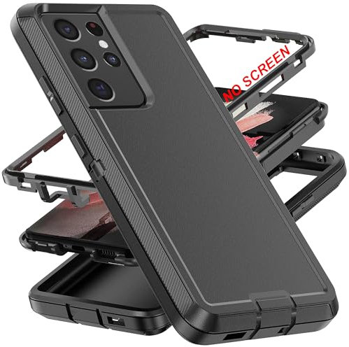 AYMECL for S21 Ultra Case,Galaxy S21 Ultra 5G Case [Military Grade] 3 in 1 Heavy Duty Full Body Shockproof Protection Phone Case for Samsung Galaxy S21 Ultra 6.8 inch,Black