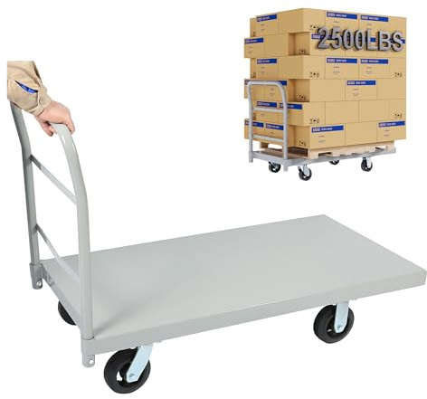 KUAFU Platform Truck Flat Push Cart, 2500LBS Weight Capacity