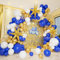 161Pcs Royal Blue White and Gold Balloons Garland Arch Kit with Explosion Star Foil Balloons,5/10/12/18inch Blue Gold Confetti Latex Balloons for Graduation Anniversary Birthday Party Decorations