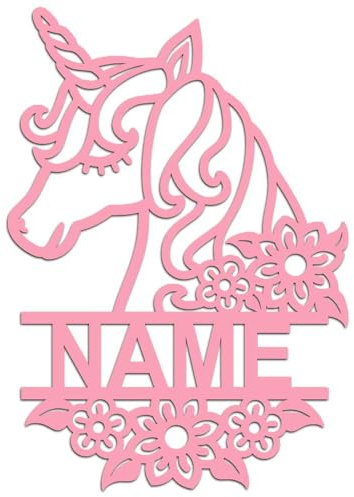 Elefantasie Personalisierter 3D Schriftzug individuelles Namensschild 25cm Höhe Türschild Wanddekoration Kinderzimmer Acryl Einhorn rosa