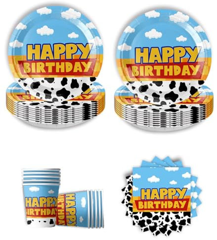 Vajilla para fiesta de cumpleaños, vajilla de cumpleaños, vajilla decorativa de cumpleaños infantil, juego de fiesta para 10 personas