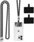Coiwxmoi Metall Handyband Universal, Handy Kette Chain Abnehmbare Umhängeband zum Umhängen Schlüsselband Crossbody Schulter Handyband, Handy Lanyard für iPhone & meiste Smartphones, Silber Schwarz