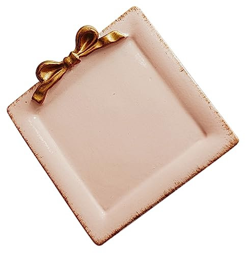 SAKURRDD 1 Stück Tablett Fotografie Ornamente Schmucktablett Dänisch Pastell Dessert Kuchen Vintage Schmuck Organizer Desktop Ornament Schmuckständer Ring Tablett Rosa Harz Dänemark Esstisch/555