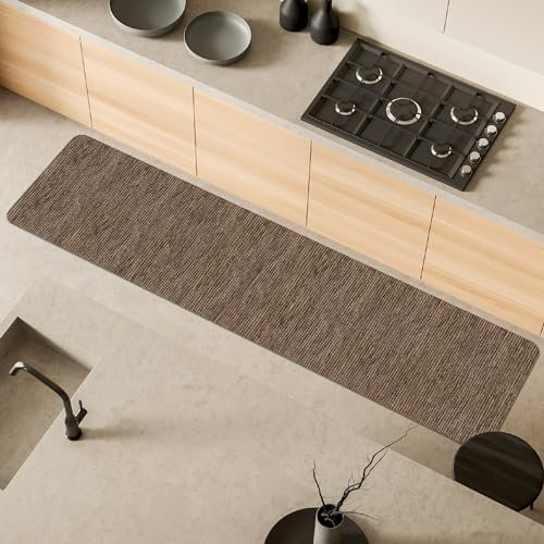 Comart, Tappeto Nancy, per Cucina, Corridoio e Arredamento, Passatoia, Antiscivolo, in Ciniglia, Bordo Anti Sfilo, Morbido, Resistente, Lavabile in Lavatrice, Made in Italy, Colore Marrone, 50x230 cm