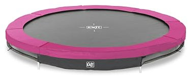 EXIT Toys Silhouette Sports Bodentrampolin - ø244cm - Rundes Inground Gartentrampolin Outdoor - für Personen ab 14 Jahren - Mit Fußschutzsystem - Sicherer Einstieg - Gute Sprungkraft - Rosa