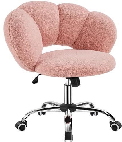 Yaheetech Schreibtischstuhl Bürostuhl Ergonomisch Bürosessel in Wolkenform Drehstuhl bis 136 kg Belastbar Computerstuhl Höhenverstellbar für Schlafzimmer Büro Wohnzimmer Rosa