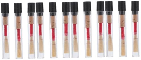 VICASKY 12stücke Oboenrohre Aus Holz Mit Aufbewahrungsboxen Praktische Langlebige Schilfrohre Für Professionelle Oboenspieler Für Unterwegs Natürlicher Holzfarbe