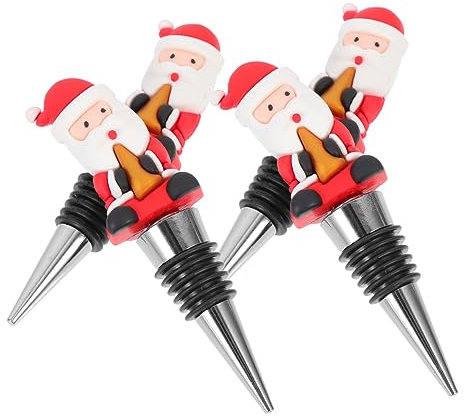 PRETYZOOM 16 Piezas corchos de Vino de Navidad tapón Kit de Tapones para Botellas de Vino de Navidad Gorro Cerveza navideños Suministros para Botellas de Vino Tapones de Vino