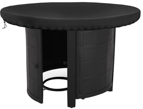 Housse De Protection pour Plaque De Feu, Housse De Plaque De Feu, Housse De Protection Barbecue, Housse De Protection Ronde, pour Plaque De Cuisson Et Grill, 100cm, 420D, Noir