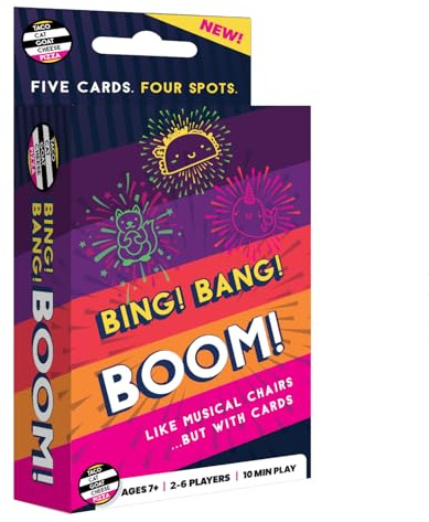 Bing Bang Boom Hilariously Fun Card Game for Family Game Night by Taco Cat Goat Cheese Pizza | Easy to Learn and Play with Fast 10 Minute Rounds | Fun for Kids, Teens, and Adults | 2 - 6 Players