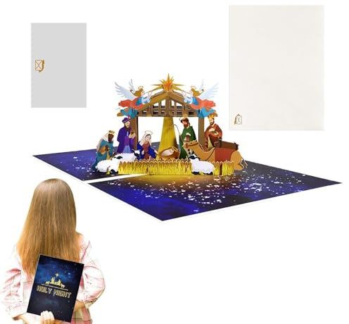 3D Weihnachtskarten 3D stille Nacht Krippe Pop-Up Karte Weihnachtskarten, Grußkarten, Thanksgiving-Karten, Geburt Jesu