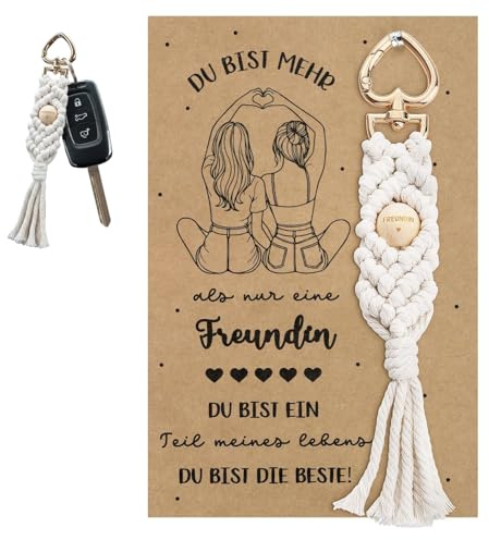 Vylara Schlüsselanhänger Freundin Mit Karte, Personalisierter Charm Mit Herz-Design, Romantische Geschenk Für Beste Freundin Geburtstag Weihnachten
