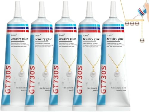 Schmuckkleber Extra Stark Transparent,5pcs Schmucksteinkleber,Schmuckkleber,Schmuckklebers für Ohrringe,Schmuckklebers Wasserfest,Transparent Schmuck Kleber,für Schmuckstein,Bastelarbeiten,30ml