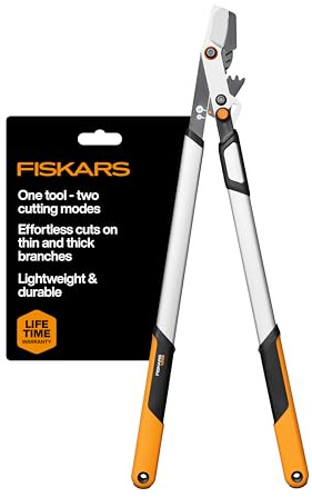 Fiskars DualAction Astschere, 2-in-1-Astschere mit Dual-Schneidmodi, S-Modus für präzise Scheren für Stiele, L-Modus für Kraft durch Äste, reibungsarme Stahlklinge, 5,1 cm Schnittkapazität