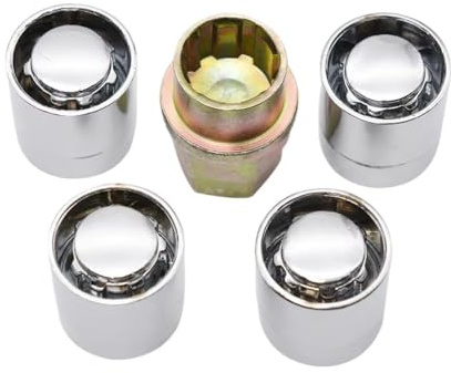 Bulloni per Ruote per Toyota M12x1.5 Dadi Ruota antifurto in Acciaio 4+1 Chiave a Bussola cromata per Pneumatici Dado Ruota antifurto