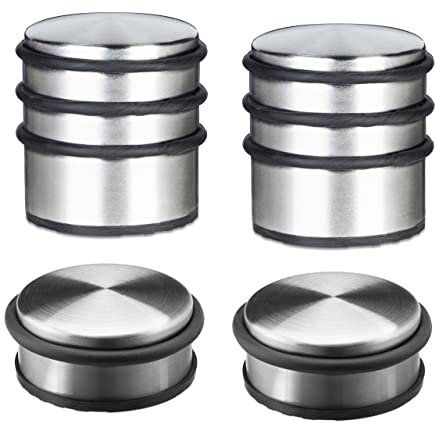 4 x Türstopper im Set, Aus Edelstahl, Türhalter mit Gummiring, Rutschfest
