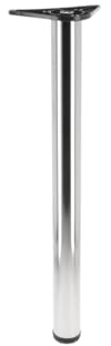 GTV Möbelfuß G6 – Ø60 mm, H=820 mm, Stahl gebürstet, rundes Tischbein mit 20 mm Höhenverstellung, 127 mm Montageplatte, stabil für Tischplatte Konsole Schreibtisch