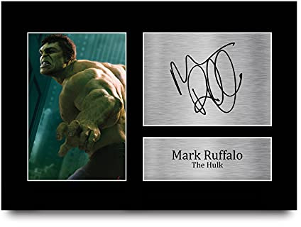HWC Trading Mark Ruffalo A4 Ungerahmt Signiert Gedruckt Autogramme Bild Druck-Fotoanzeige Geschenk Für The Hulk The Avengers Filmfans