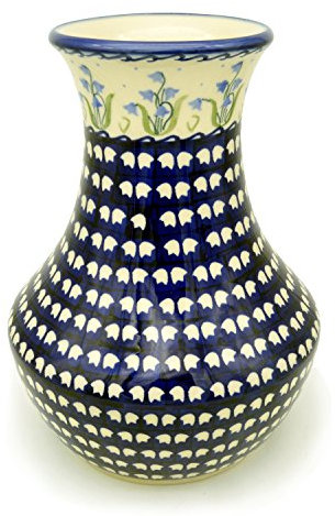 Bunzlauer keramik Vase Amphora, kegelförmig, 25 cm hoch (Dekor Glockenblume)