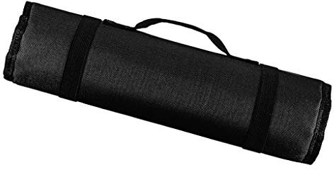 Fenteer Astuccio Porta Coltelli, 22 Sedi, Sacchetto del Rotolo del Cuoco Unico per Stoccaggio dei Coltelli Strumenti di Cottura Chef - Nero