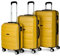 ITACA - Juego Maletas De Viaje rígidas Trolley con Candado de Combinación y 4 Doble Rueda 360° Set Maletas De Viaje Ligeras y Resistentes con Neceser, Mostaza