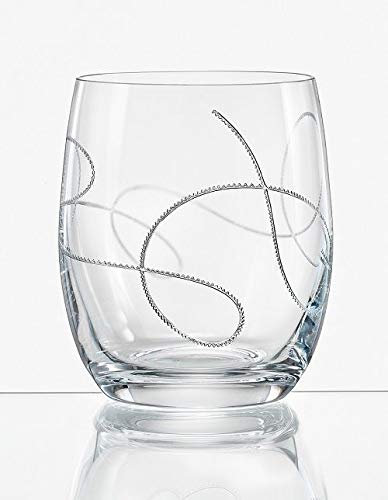 Bohemia Wassergläser, Whiskygläser Kristall, Model String clear, Gravur, 300 ml, 2er Set