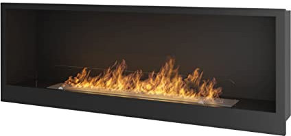 Biokamin INSIDE 1200, Farbe Schwarz, Bioethanol-Kamin Einbau.