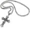 Schmuck-Checker Lilien-Kreuz Anhänger mit Königskette Gothic Kreuz 316L Edelstahl Silber Fleur de Lis Halskette Kette Bikerschmuck Männerschmuck Geschenk
