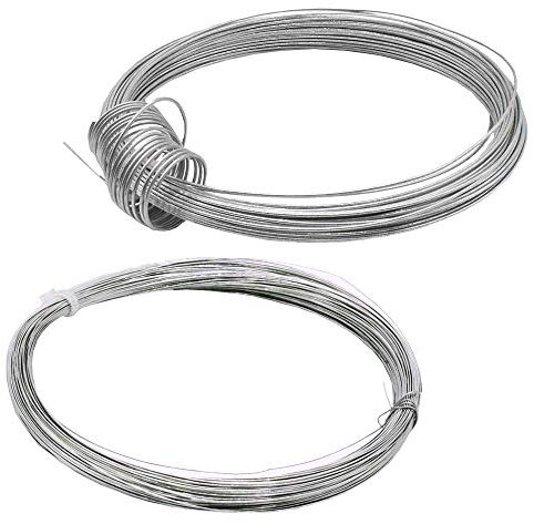 Eisendraht Set 0,4mm und 1,0mm verzinkt gebunden Basteldraht Flechtdraht Spanndraht Bindedraht Stahldraht Deko-Draht