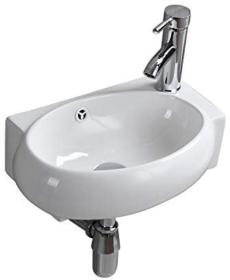 Keramikwaschbecken Kleine, Weiße, Hochwertige Spüle Rechte Wand Oder Eckwaschbecken zur Aufsatzmontage für Die Toilette