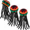 SATINIOR 3 Packungen Rasta Hut mit Schwarzer Dreadlocks Perücke Rasta Perückenkappe für Kostüm Zubehör