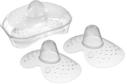 MAM Stillschild mit sterilisierter Aufbewahrungsbox, für Neugeborene, Größe 2 Standard 23 mm, transparent, 2 Stück