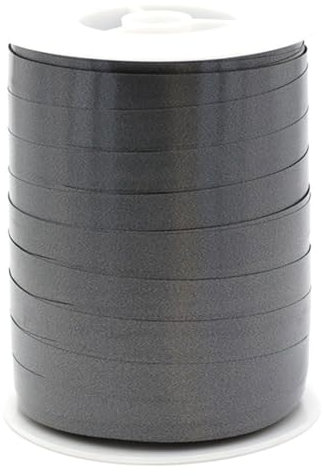 Geschenkband Ringelband 10mm x 250m wasserfest - 30 FARBEN in 5/10/19/31/50mm - Dekoband aus Kunststoff - Polyband Schleifenband zum Basteln von Schleifen und Luftballons - Anthrazit Grau